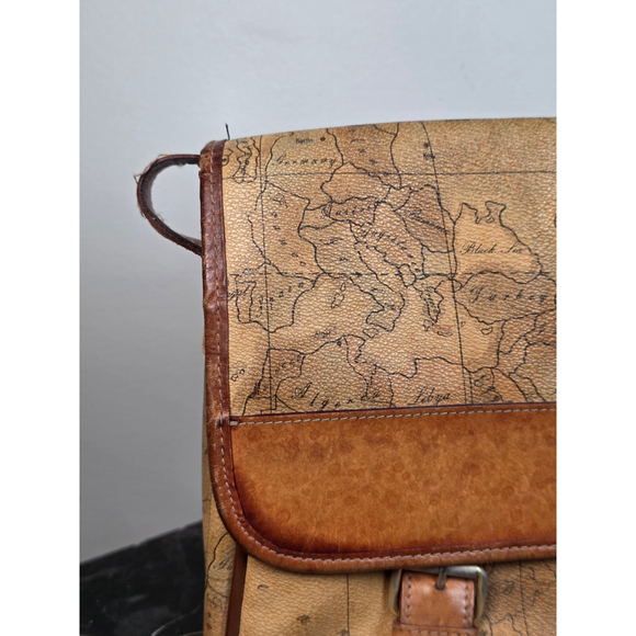 Rare Vintage Pierre Balmain Paris World Map Messenger Bag - Made in USA - Picture 3 of 8